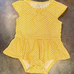 Carter's Bright Yellow Patterned Baby Romper